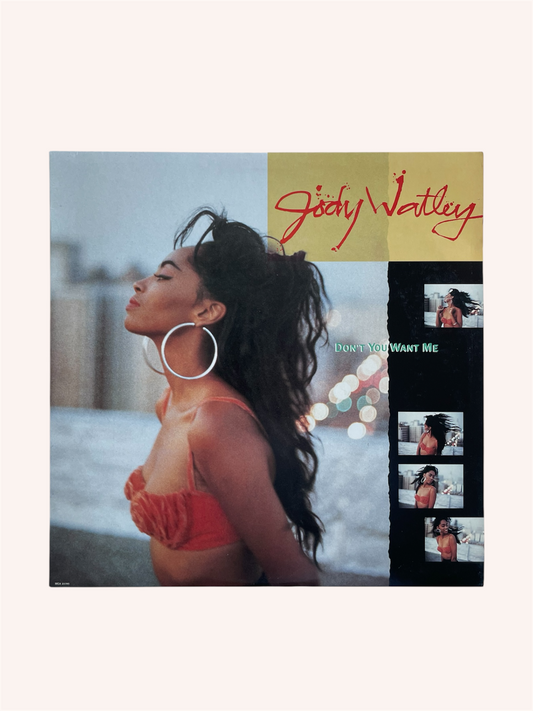 Album cover with a woman's profile and text 'Jody Watley' on a light background, Don't You Want Me - Jody Watley