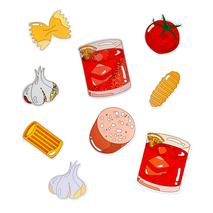 Farfalla Pasta Sticker, Marianna Fierro, Bon Femmes, Food sticker