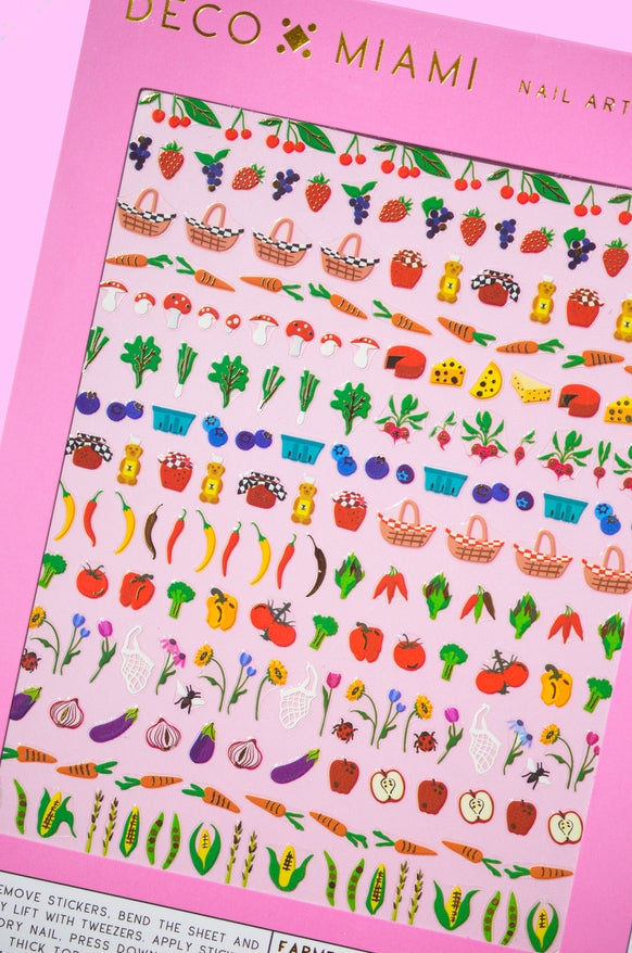 Farmer's Market Nail Art Stickers, Deco Beauty, Manicure, DIY, Fruit, Cheese