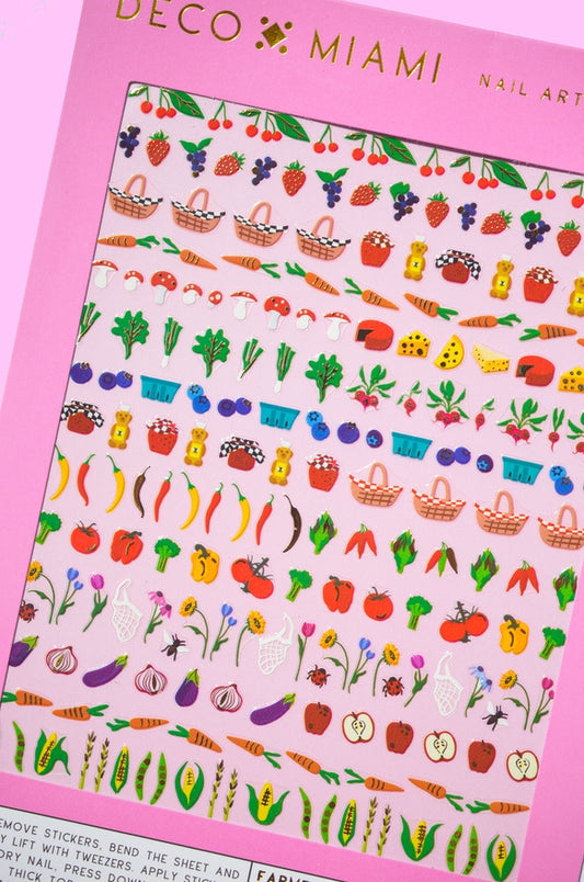 Farmer's Market Nail Art Stickers, Deco Beauty, Manicure, DIY, Fruit, Cheese