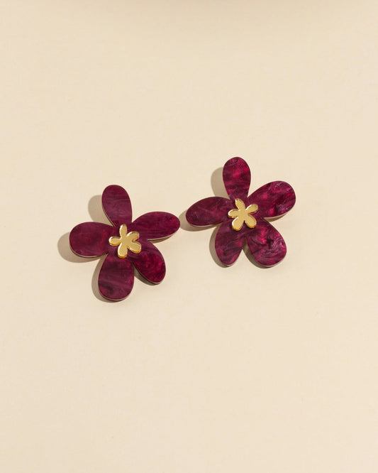 Flora Plum Acrylic Studs