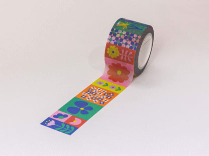Colorful patterned tape on a white background