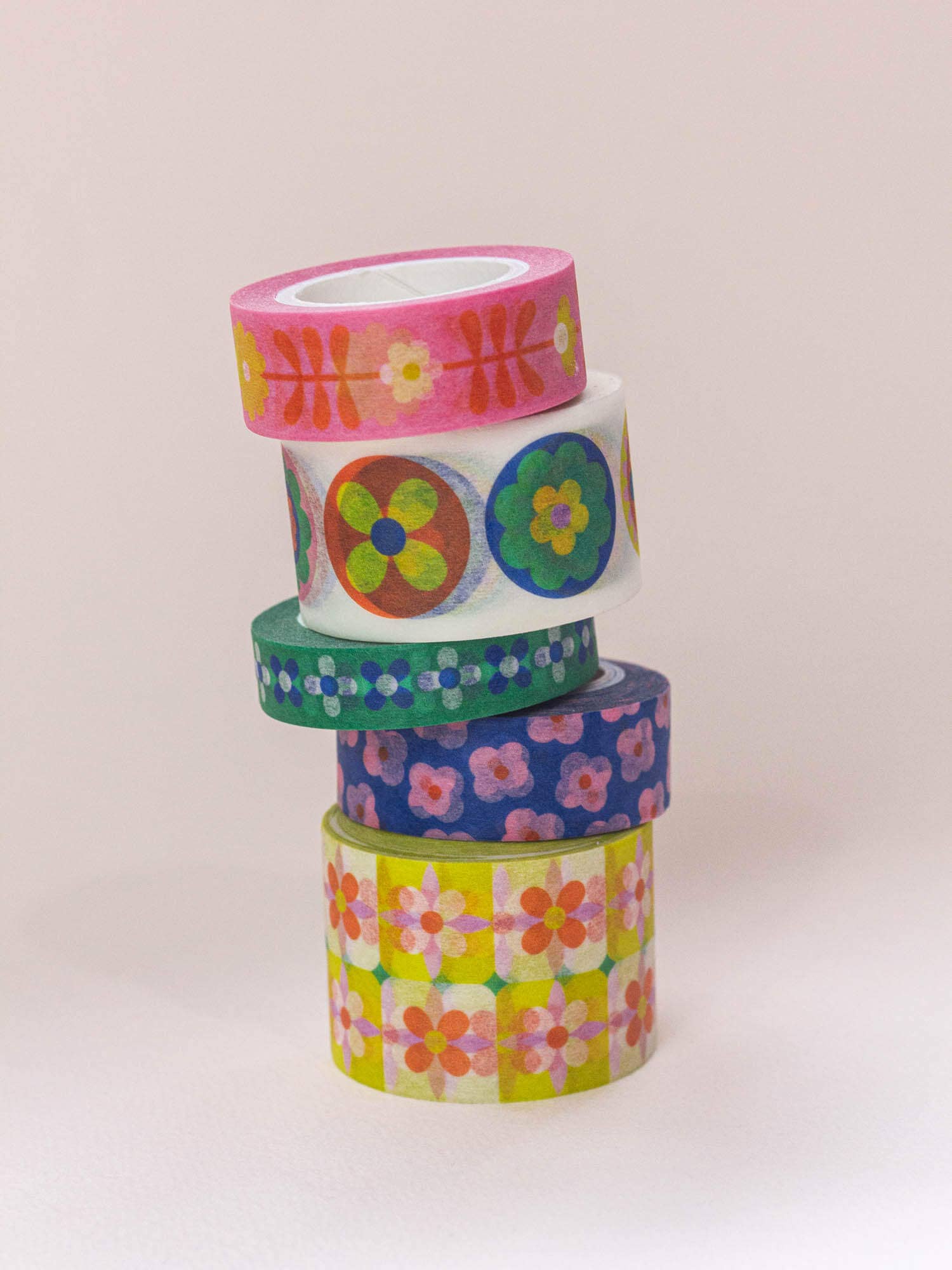 Flowerchain Dainty Retro Flowers Skinny Washi Tape 2