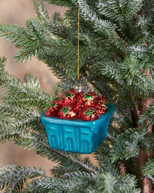 Glass Strawberry Ornament