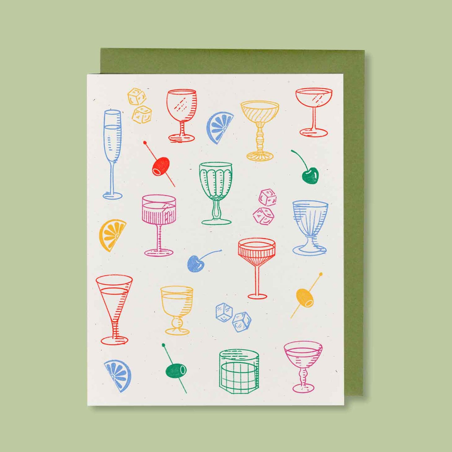 Colorful Glassware Greeting Card