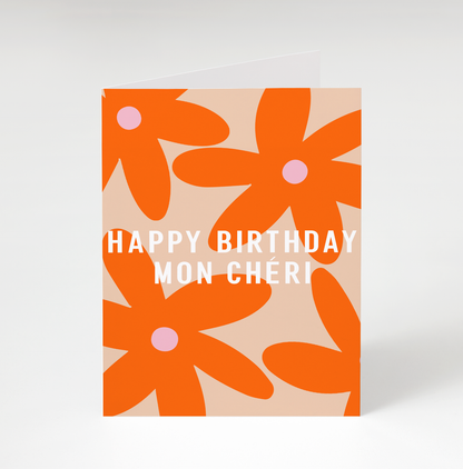 Happy Birthday Mon Cheri Greeting Card