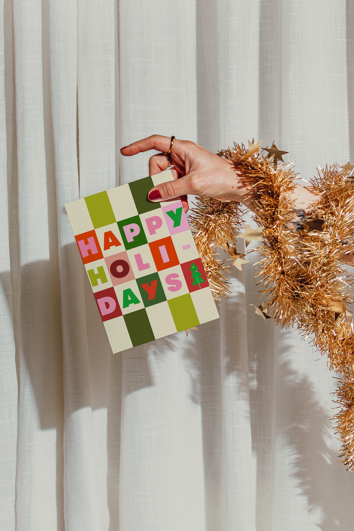 Holiday Check Greeting Card