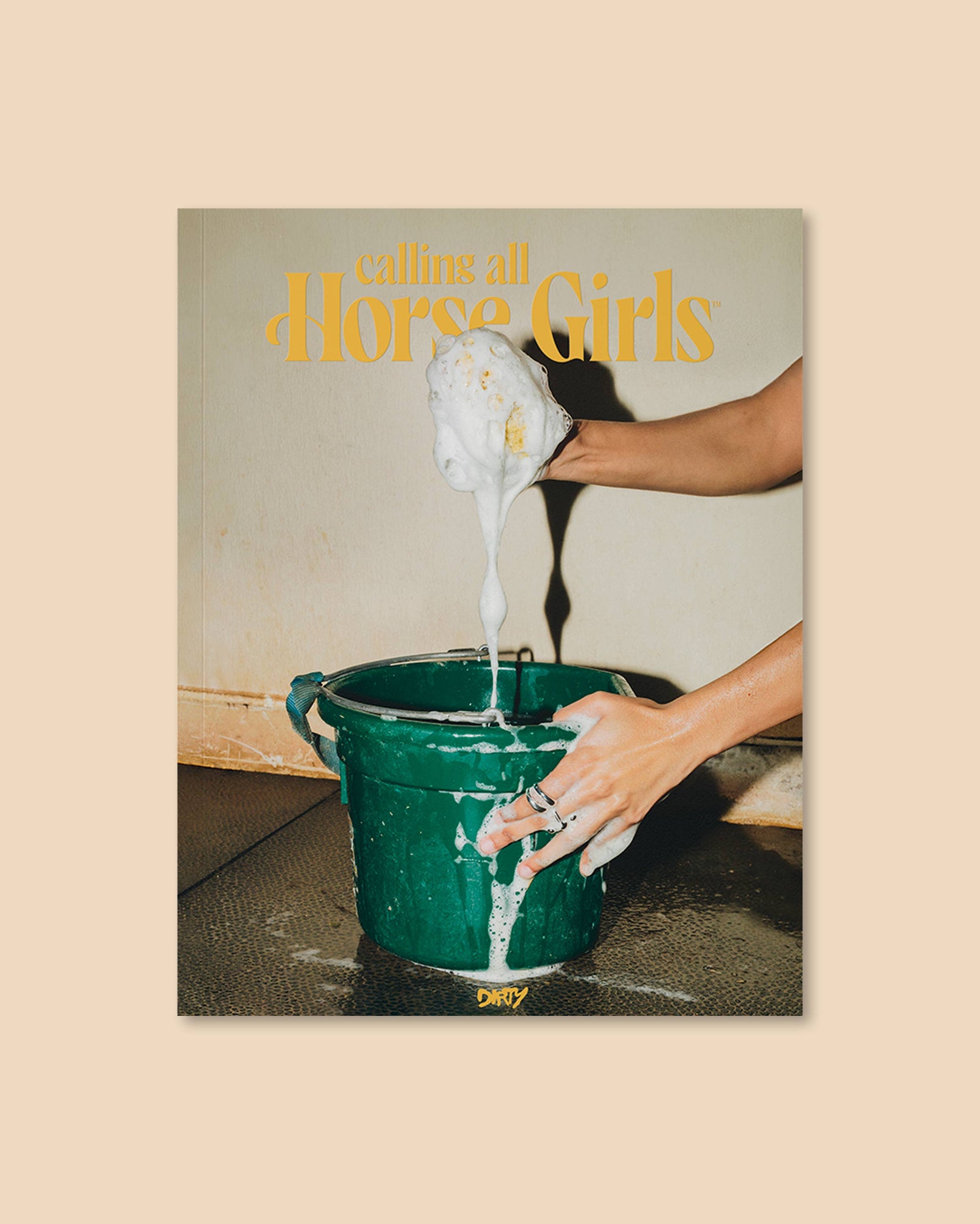 Book cover titled 'Callin' All Horse Girls' with a hand washing a horse's hoof.