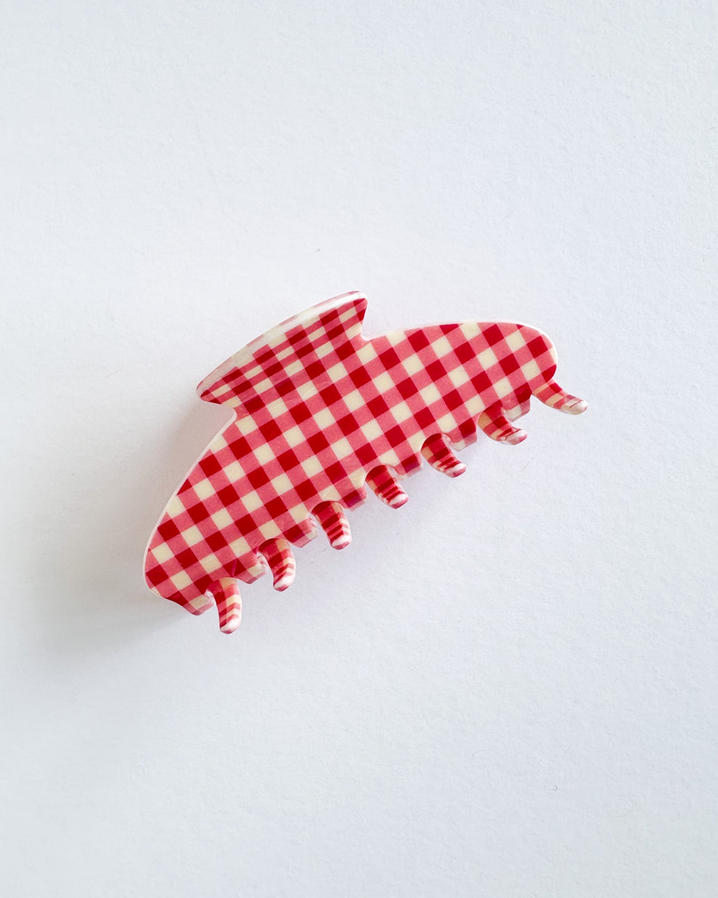 Red Gingham Hair Claw