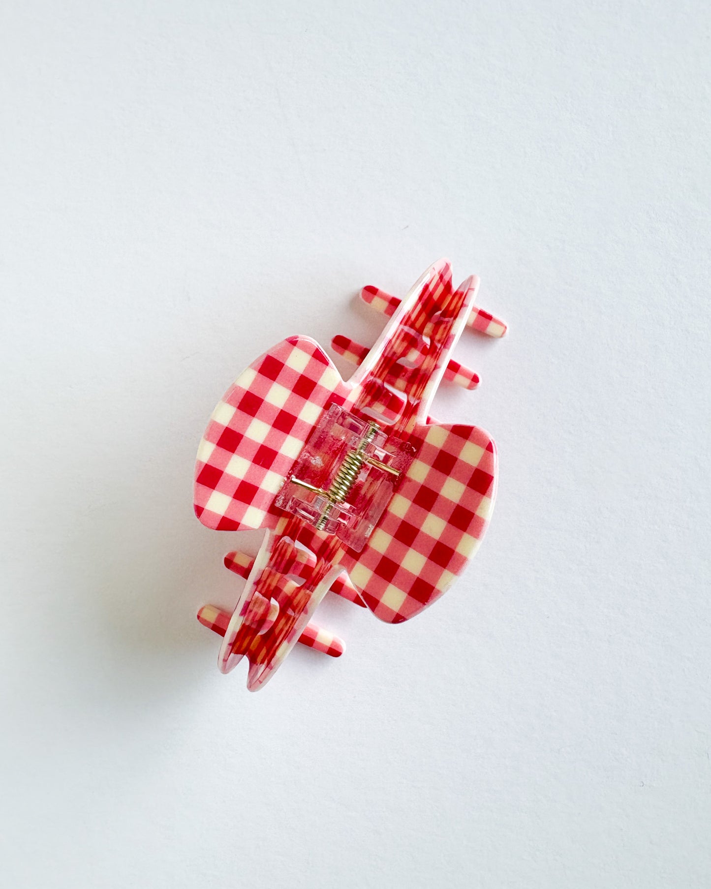 Red Gingham Hair Claw