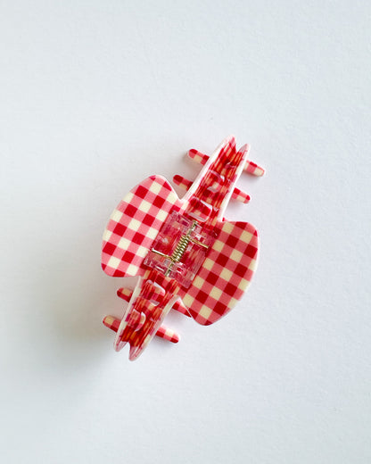 Red Gingham Hair Claw