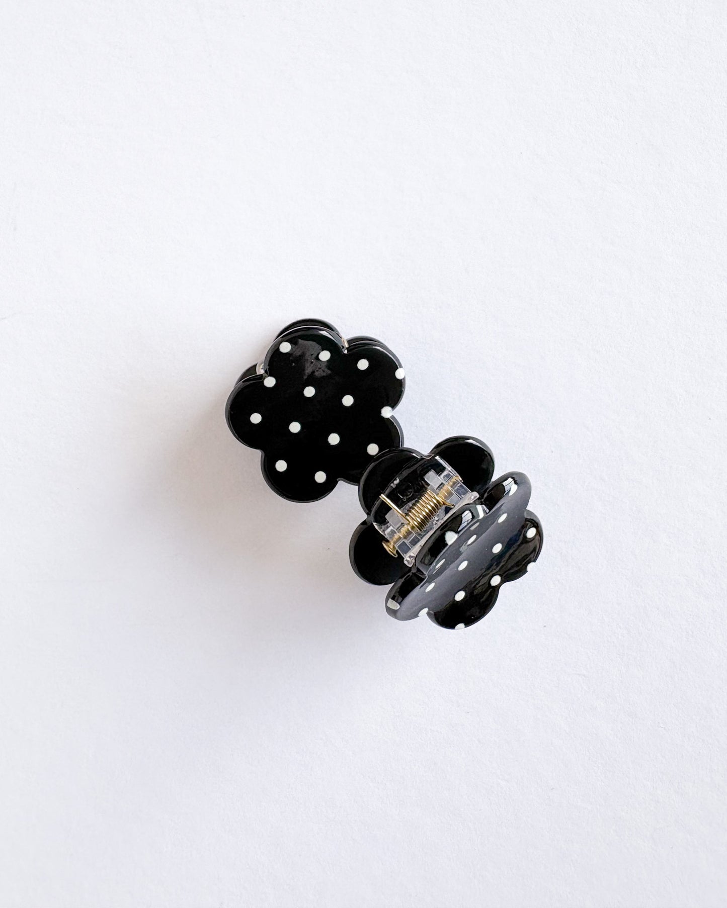 Black Daisy Polka Dot Hair Clip