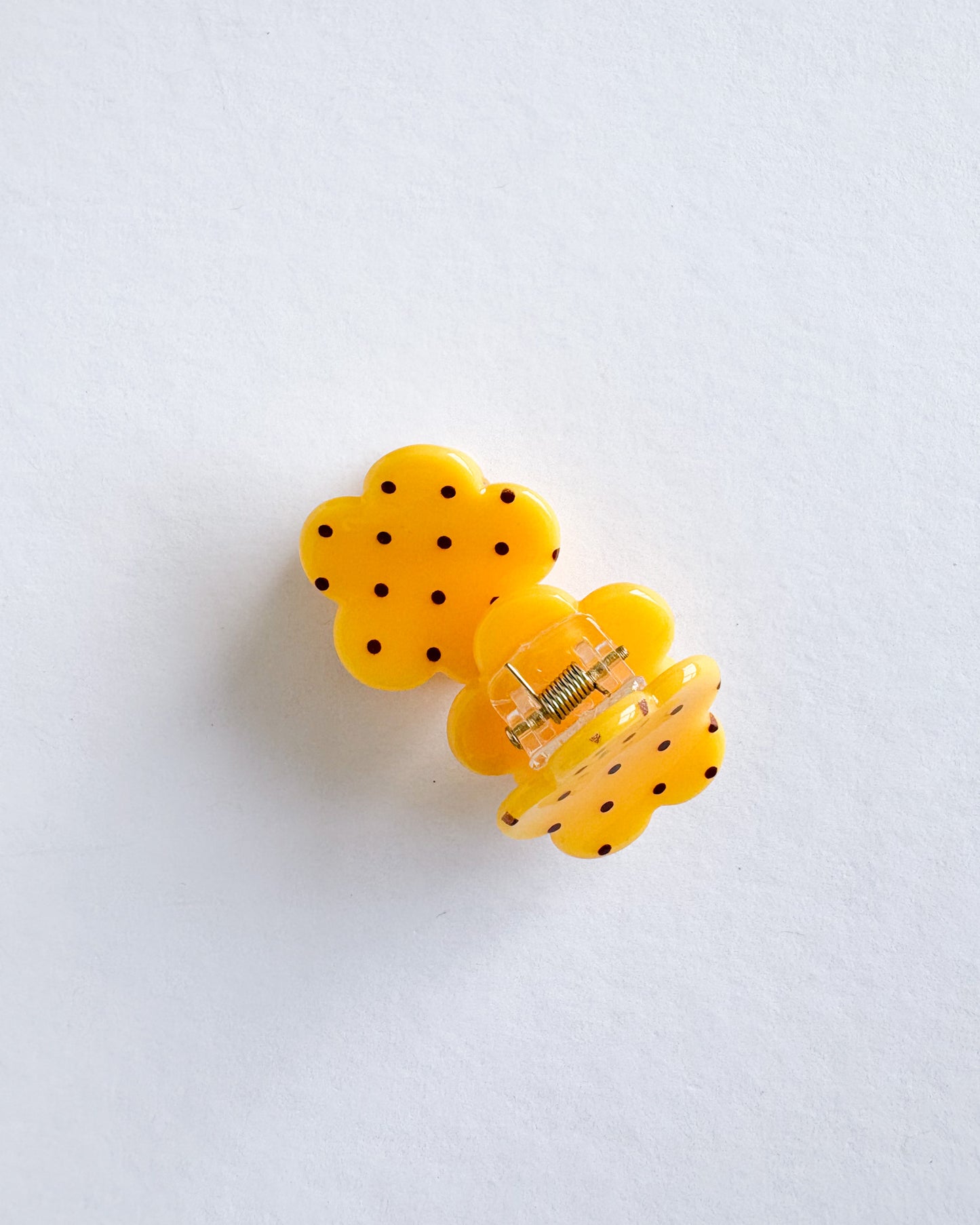 Yellow Daisy Polka Dot Hair Clip