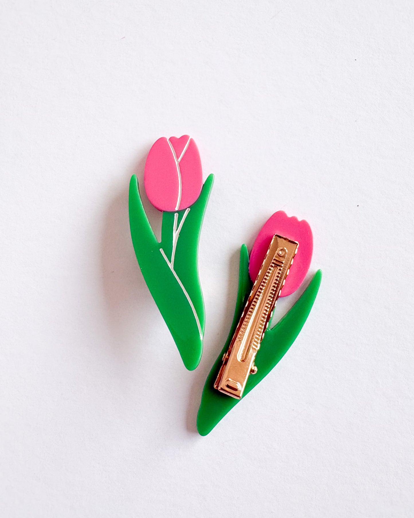 Pink Tulip Hair Clip