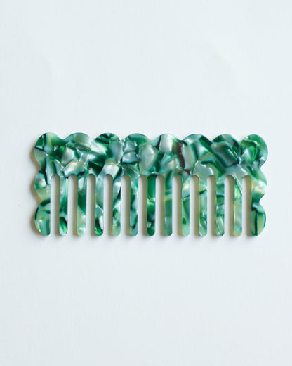 Scalloped Comb in Emerald