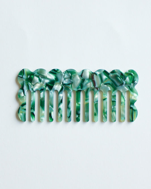 Scalloped Comb in Emerald