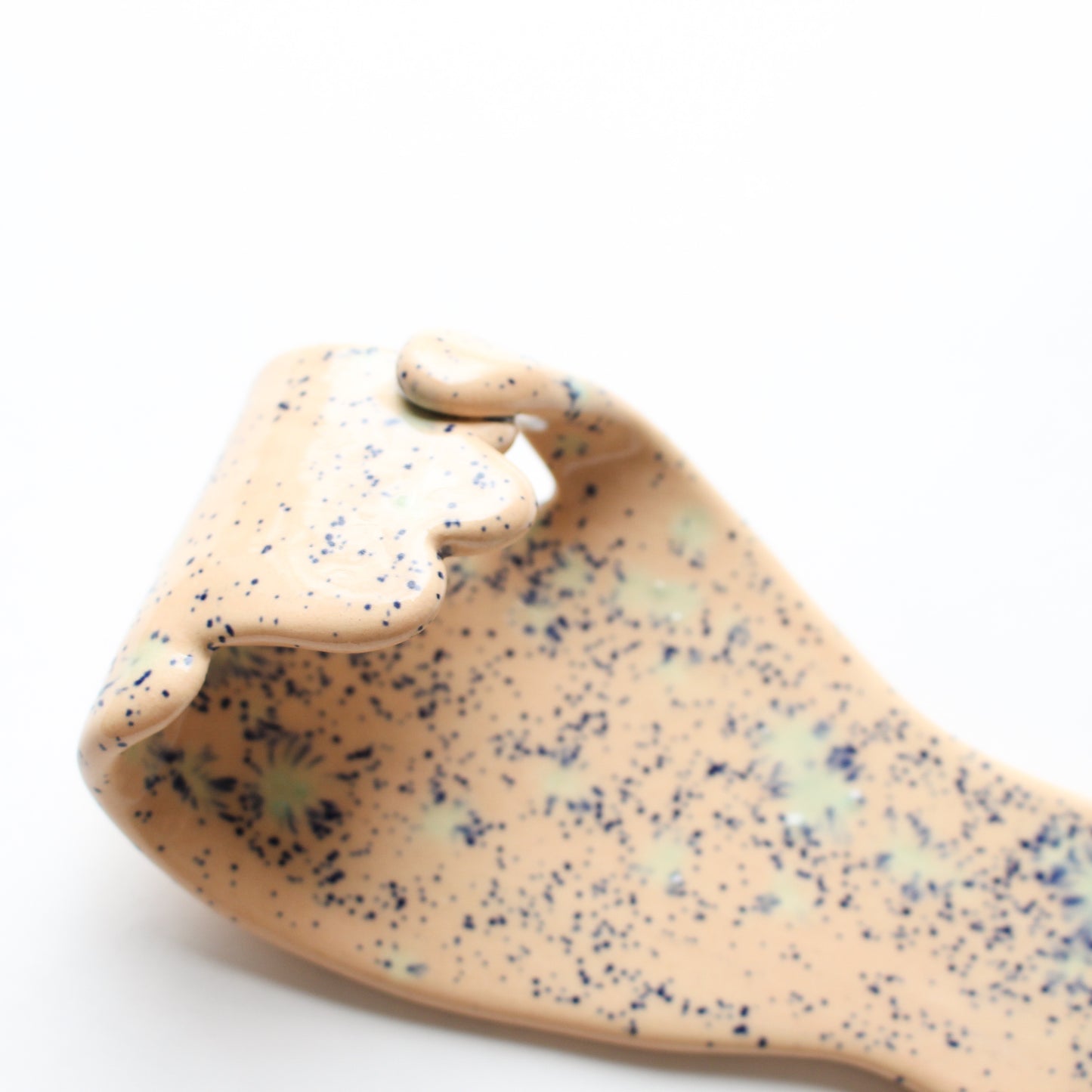 Peach Speckled Ceramic Hanging Hand Vase