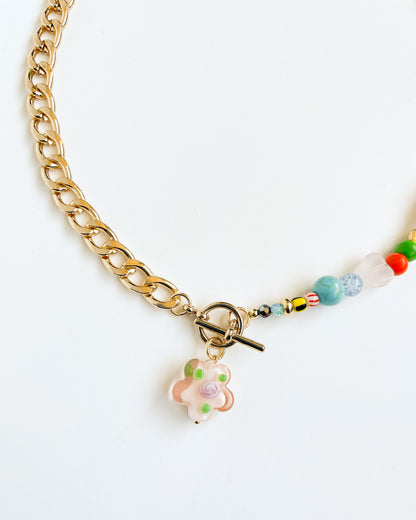 Fun Beads & Gold Chain Necklace