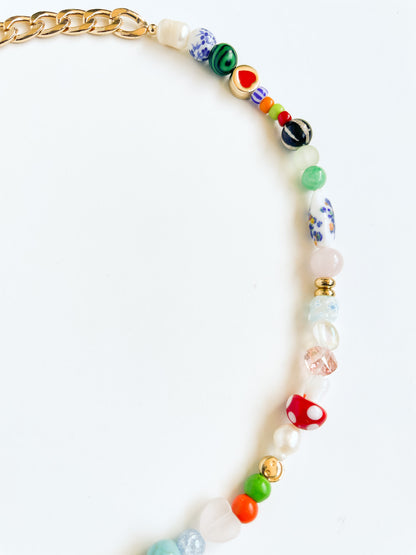 Fun Beads & Gold Chain Necklace
