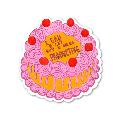 I Cry A Lot Cake Sticker - Taylor Swift, vintage Cake, cherries