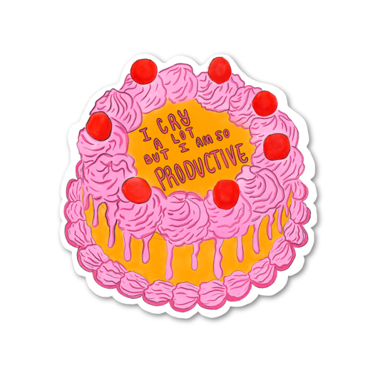 I Cry A Lot Cake Sticker - Taylor Swift, vintage Cake, cherries