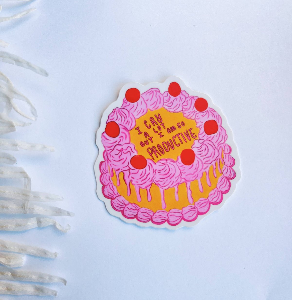 I Cry A Lot Cake Sticker