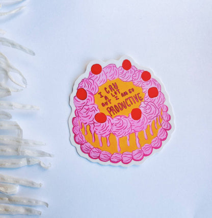I Cry A Lot Cake Sticker