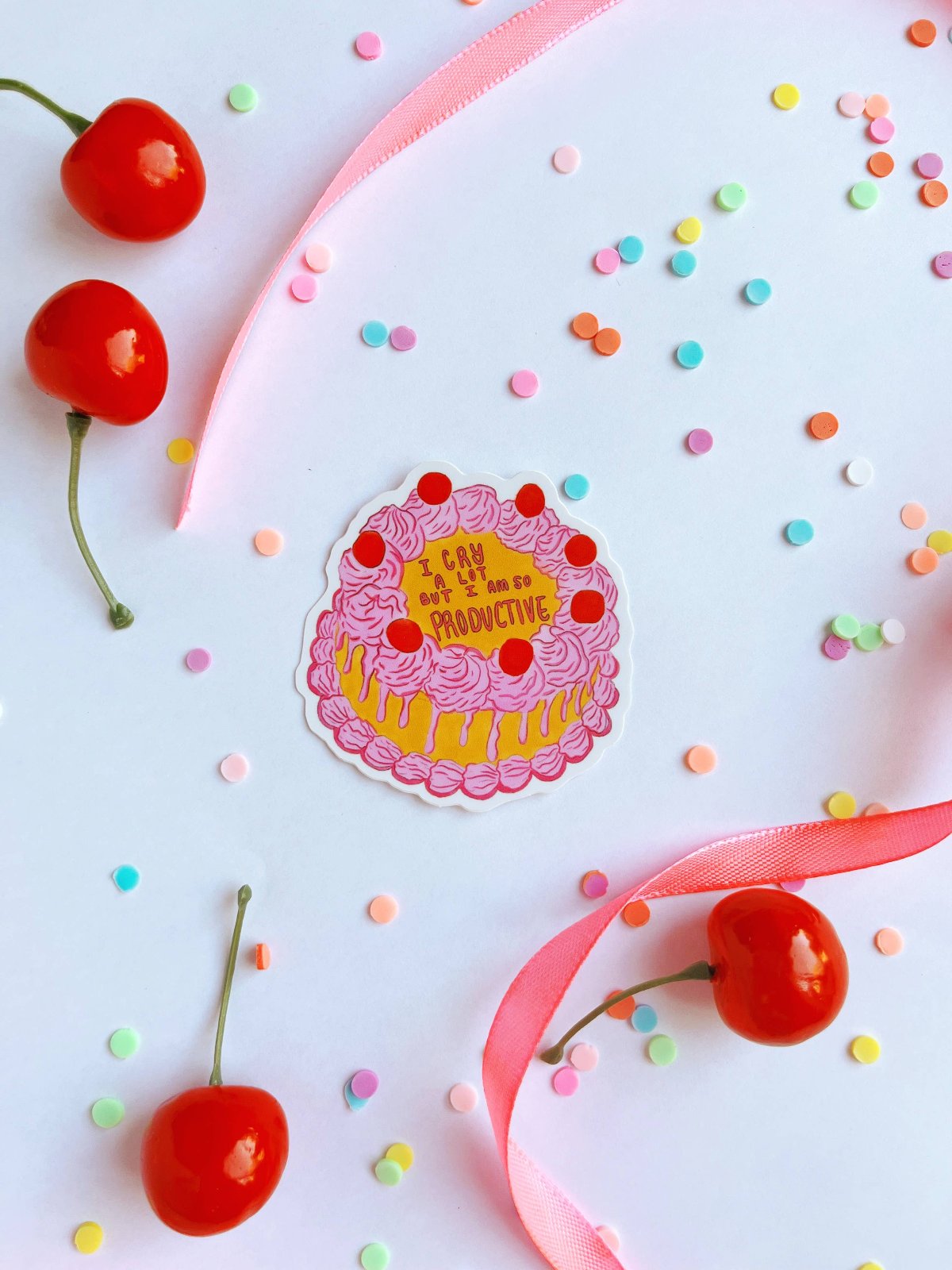 I Cry A Lot Cake Sticker