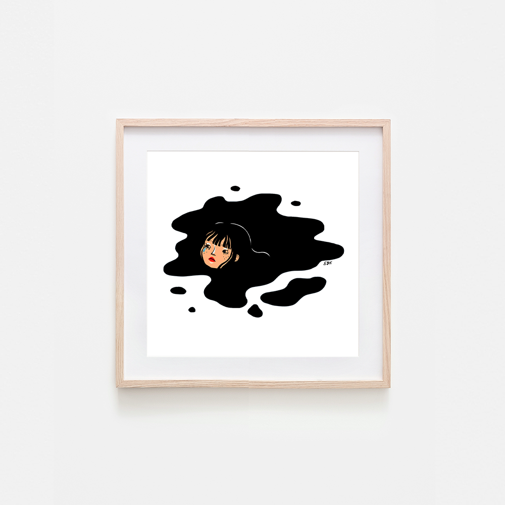 Inkblot Girl Mini Art Print, esther kim