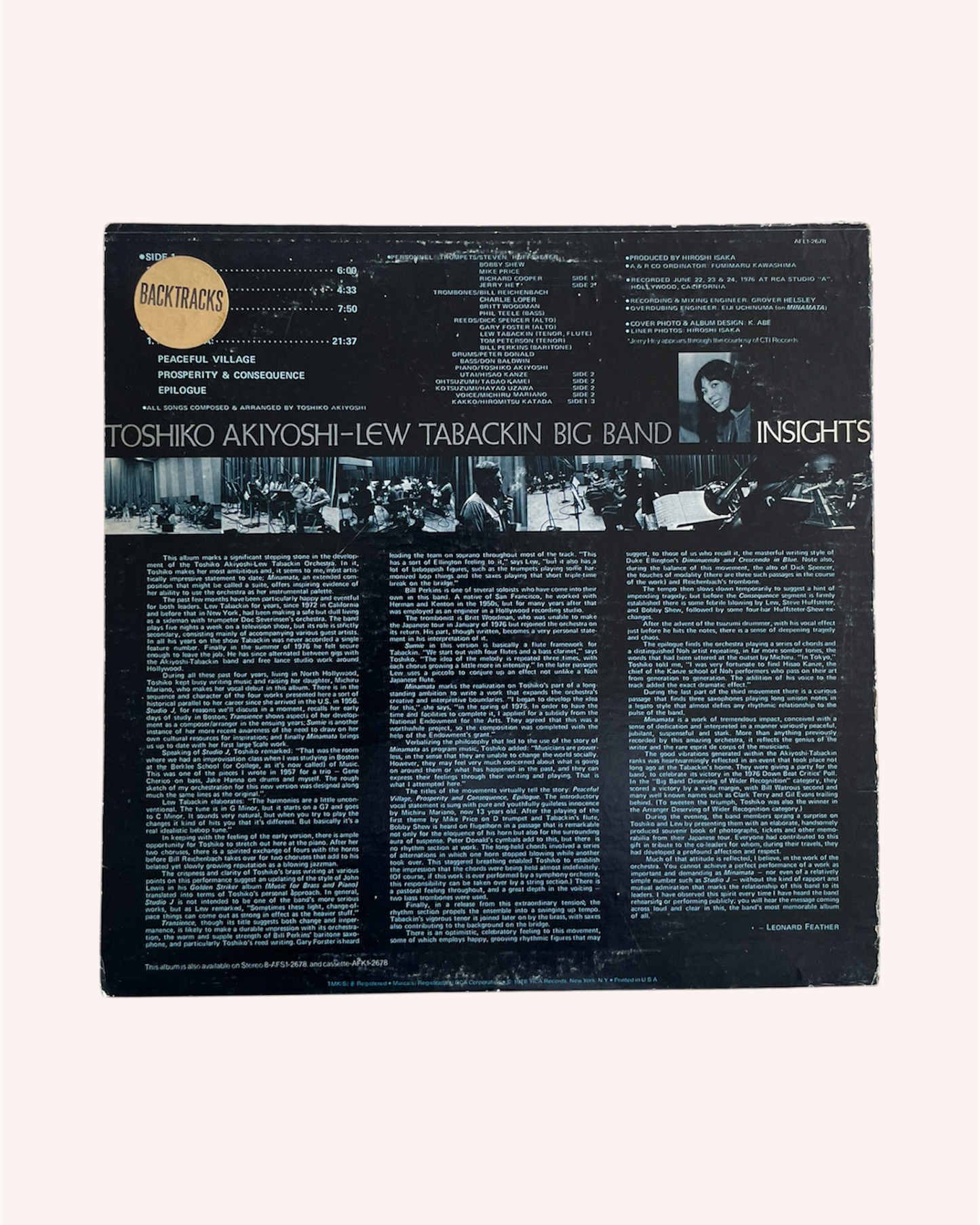 Insights Vinyl Record - Toshiko Akiyoshi-Lew Tabackin Big Band