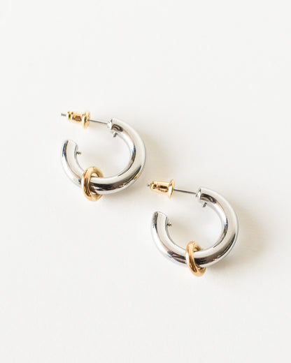 Jeanne Silver C Hoop Earrings - Or - Bon Femmes