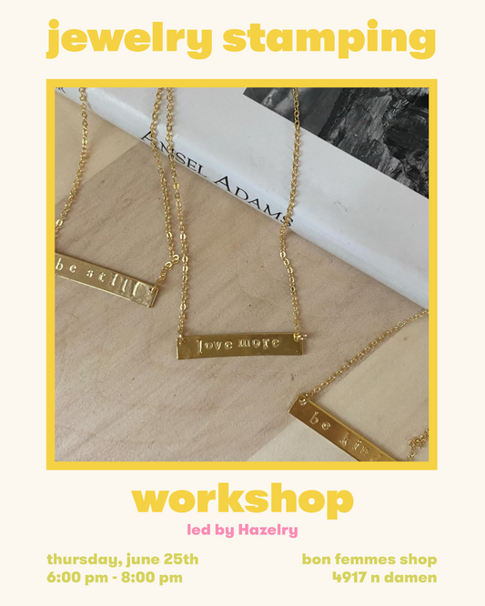 Necklace Stamping Workshop led by Hazelry - June 25
