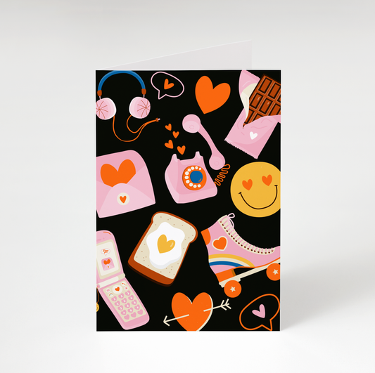 Love It All Greeting Card in Black