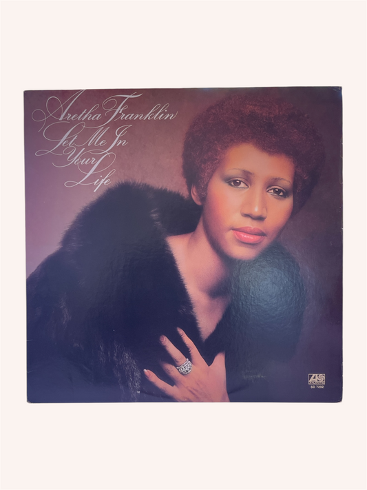 Album cover of Aretha Franklin's 'Let It Be In Your Life' with a portrait of the artist. Let Me in Your Life Vinyl Record - Aretha Franklin