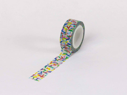 Decorative tape with colorful abstract pattern on a white background, Loaded Sprinkles Washi Tape