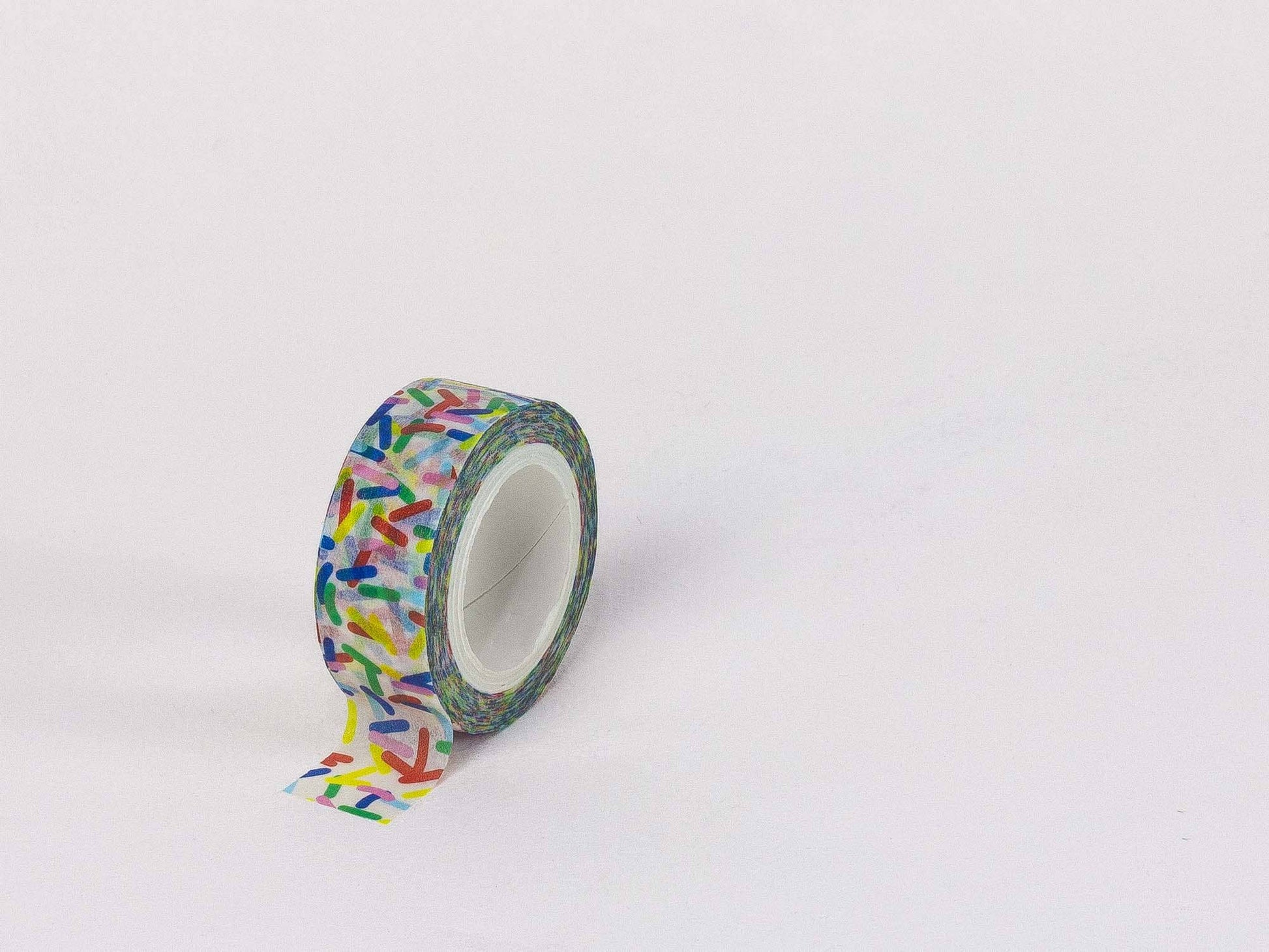 Colorful washi tape with multicolored design on a white background, Loaded Sprinkles Washi Tape