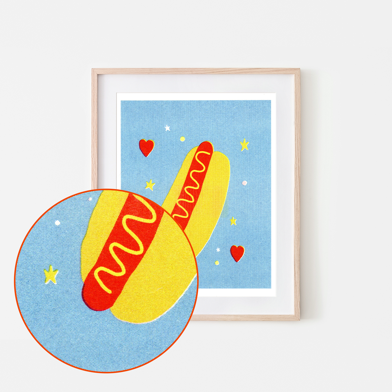 Love Hot Dogs Riso Art Print