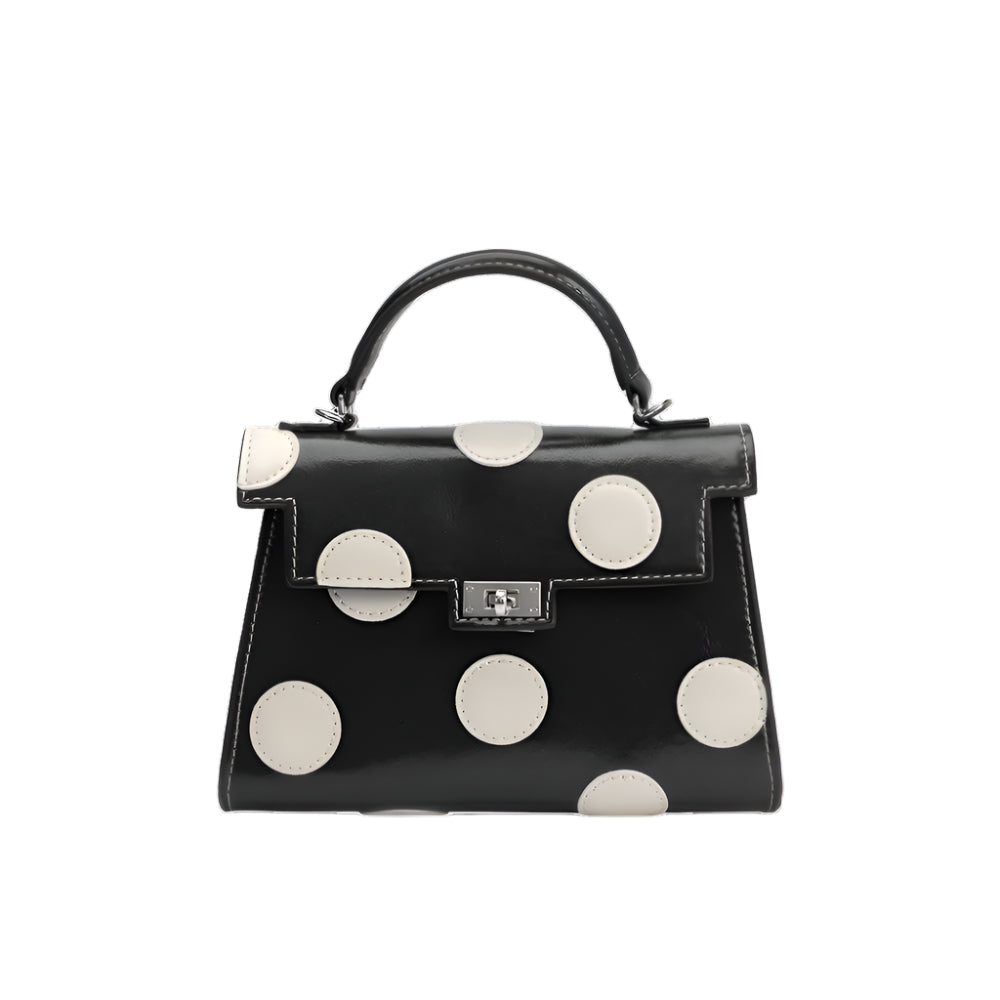 Maisel Black Polka Dot Top Handle Bag