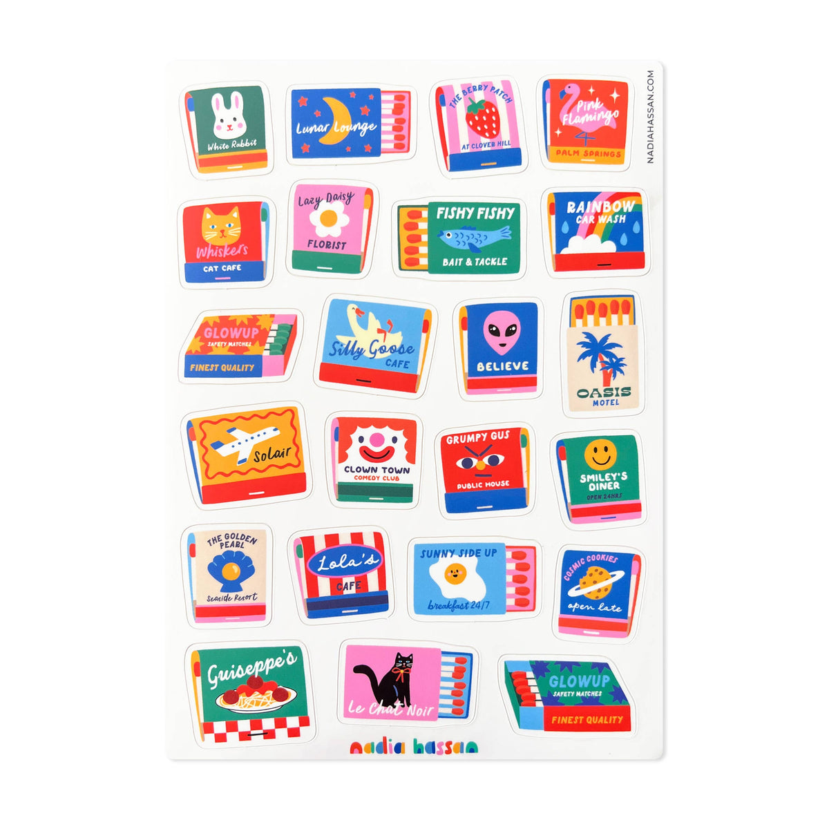 Set of colorful children's stickers on a white background
