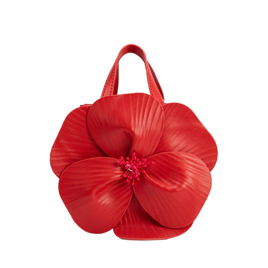 Melie Bianco Monroe Red Flower vegan leather Bag