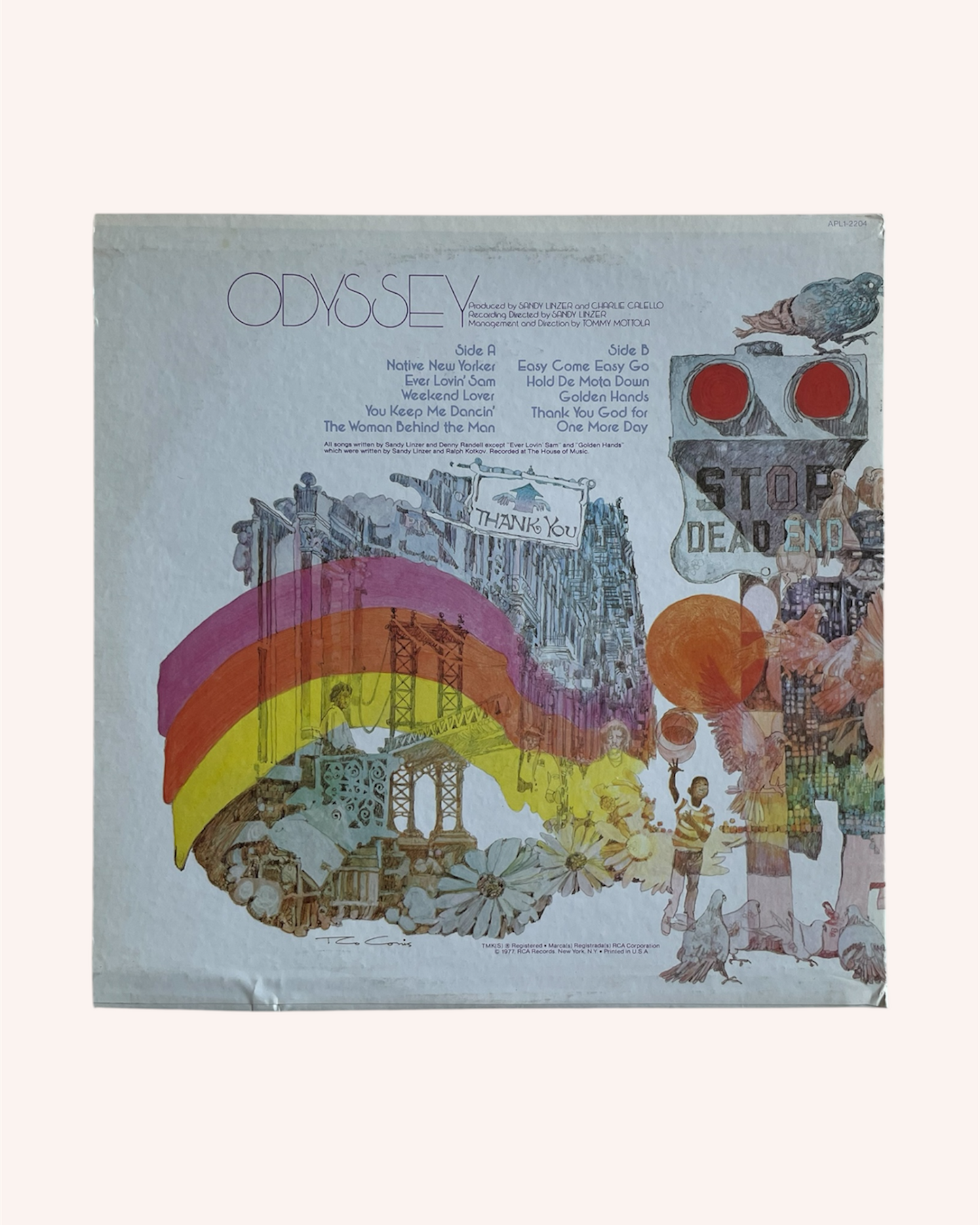 Album cover with colorful design and text on a white background, Odyssey Vinyl Record - Odyssey