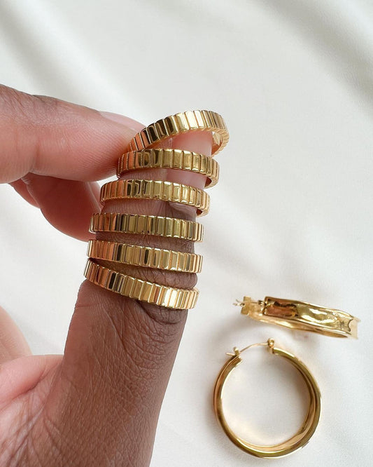 Ophelia Gold Ribbed Ring