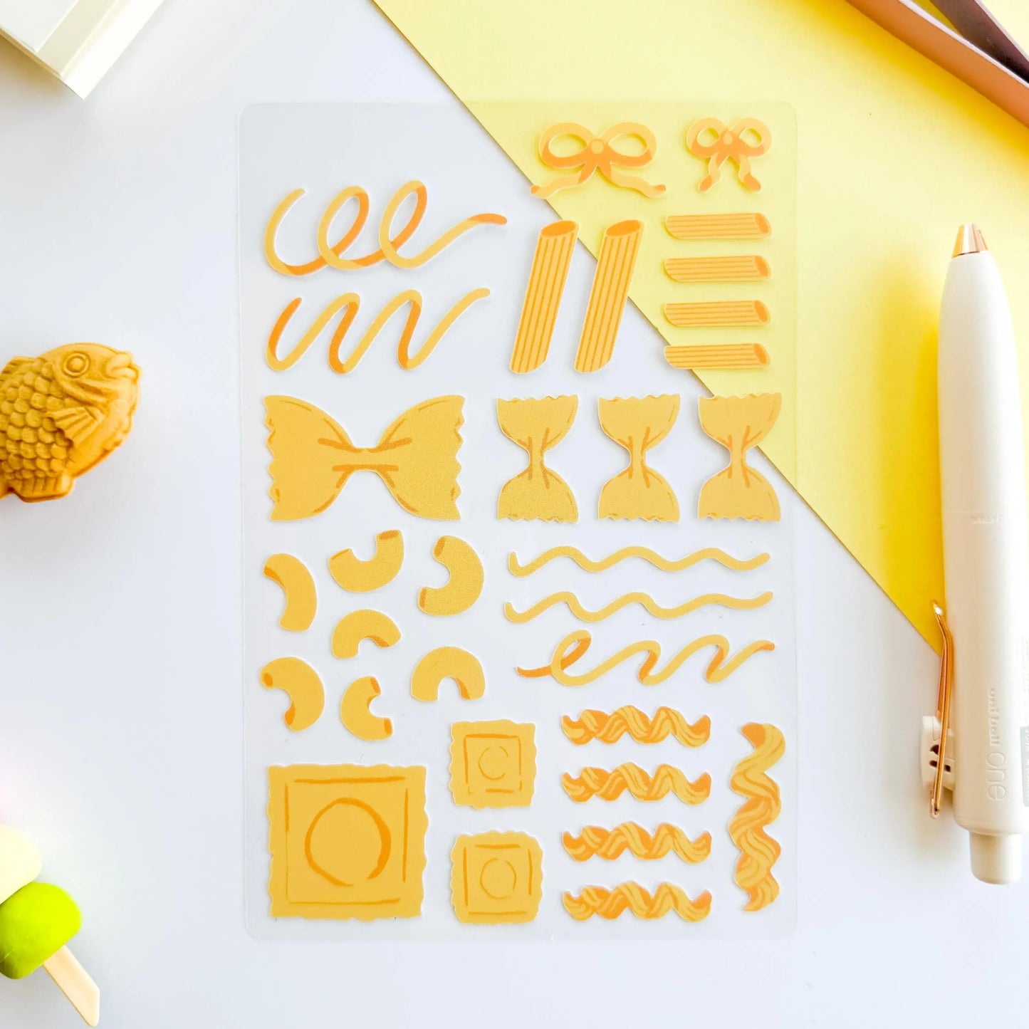 Pasta Sticker Sheet on white background