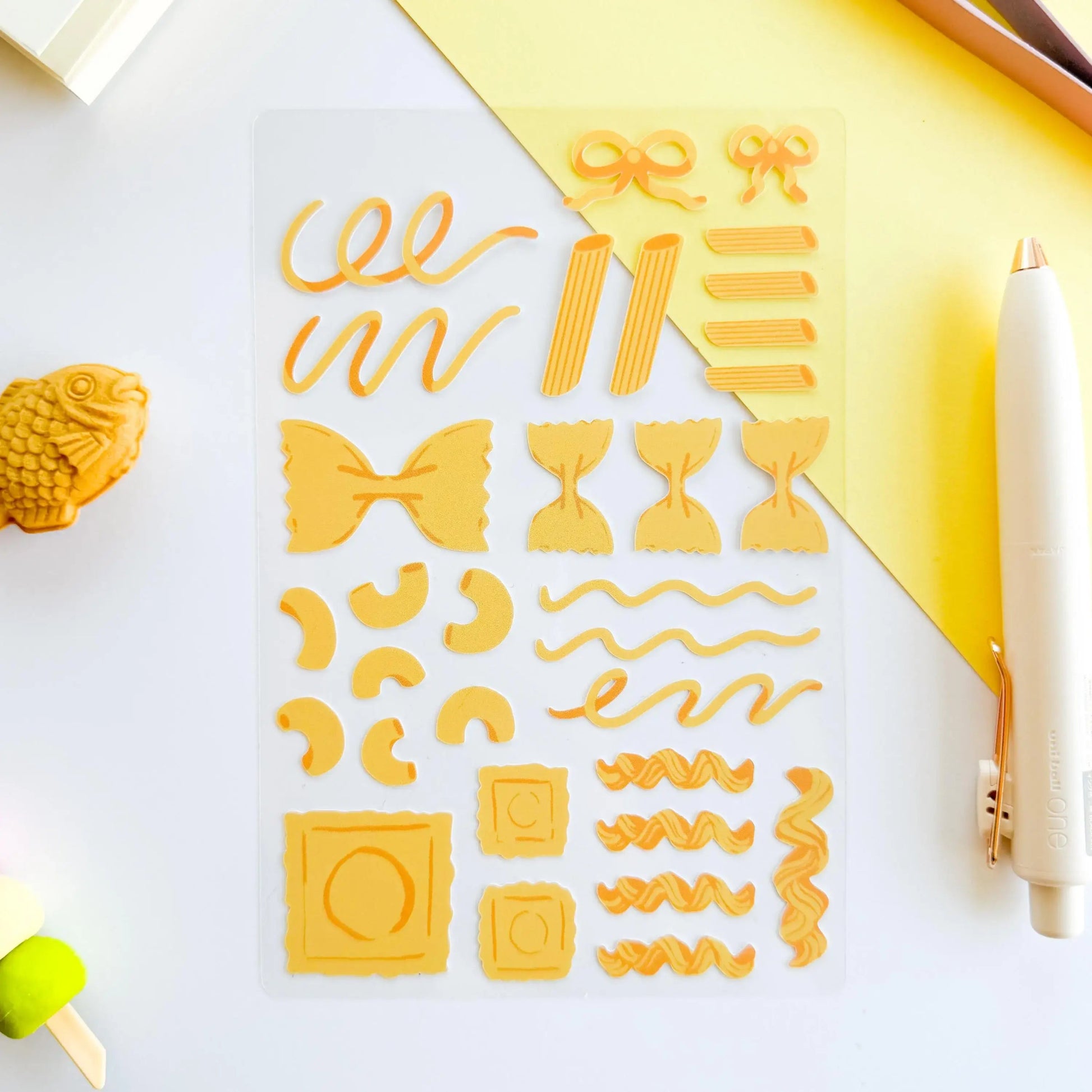Pasta Sticker Sheet on white background