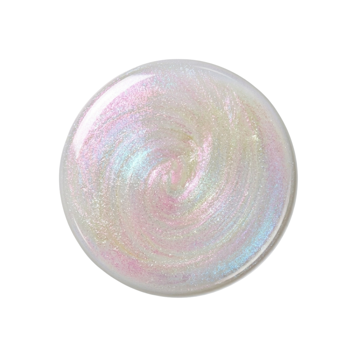 Iridescent nail polish on a white background