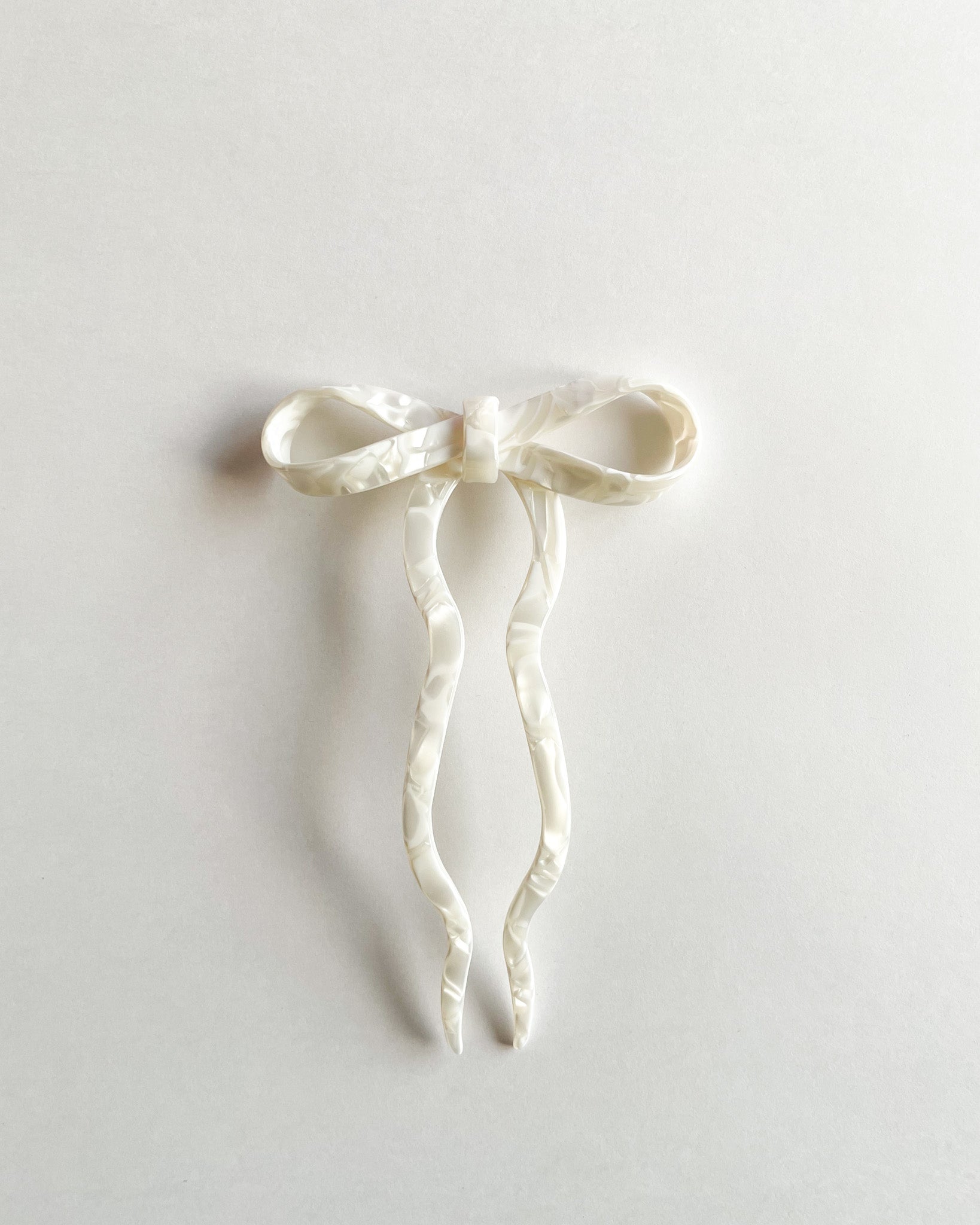 Pearly Bow Hair Pin bon femmes acetate