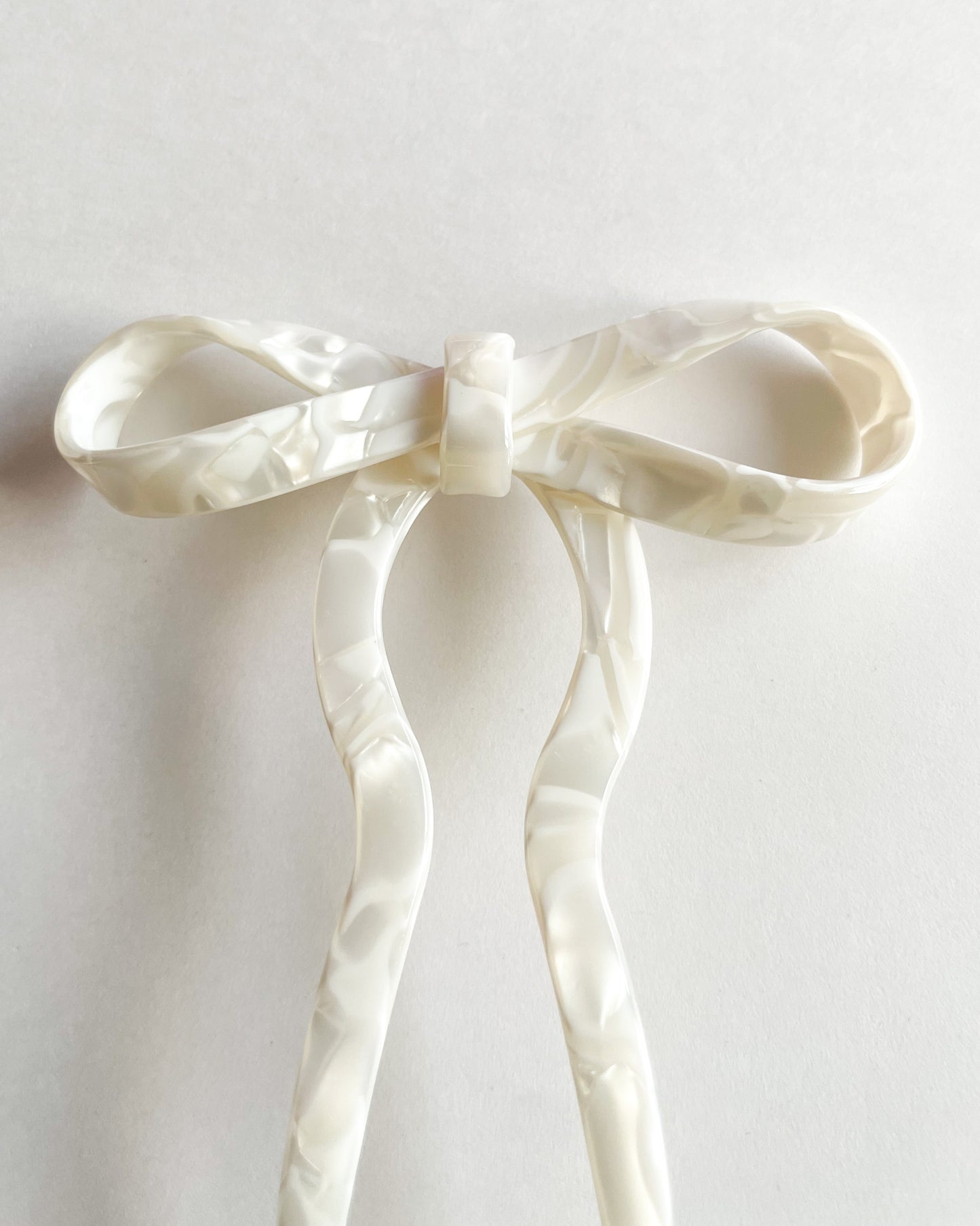 Pearly Bow Hair Pin bon femmes acetate