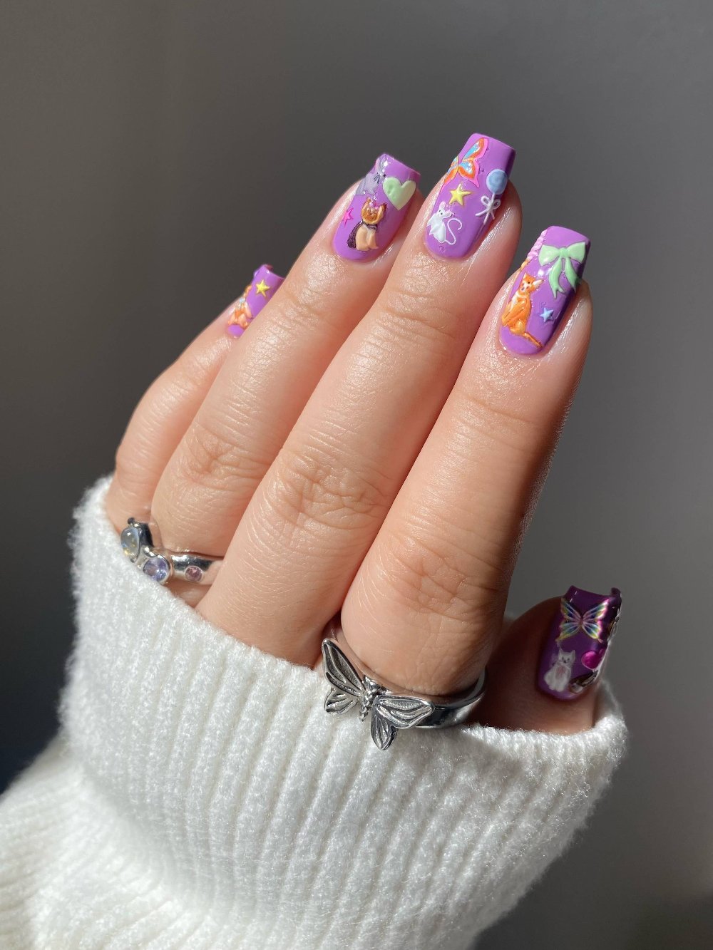 Pet Shop Nail Art Stickers - deco Beauty - Purple Manicure