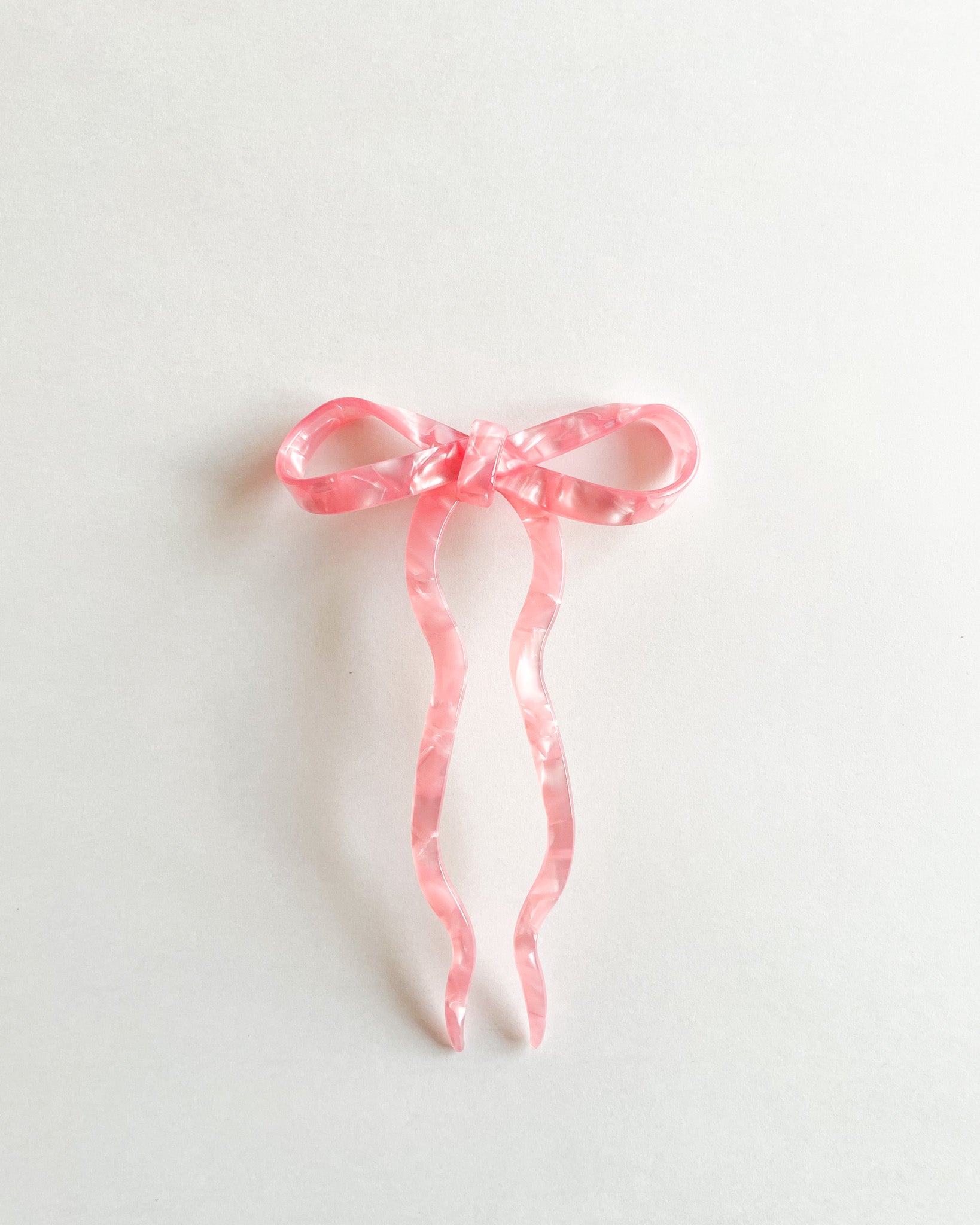 Pink Bow Hair Pin acetate