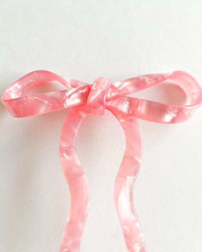 Pink Bow Hair Pin acetate bon femmes